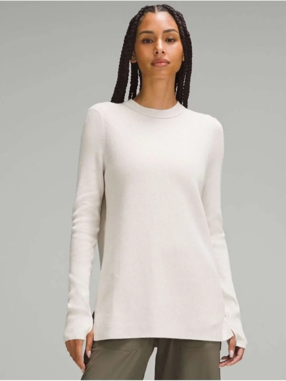 Lululemon Take It All In Cotton-Blend Sweater White Opal
